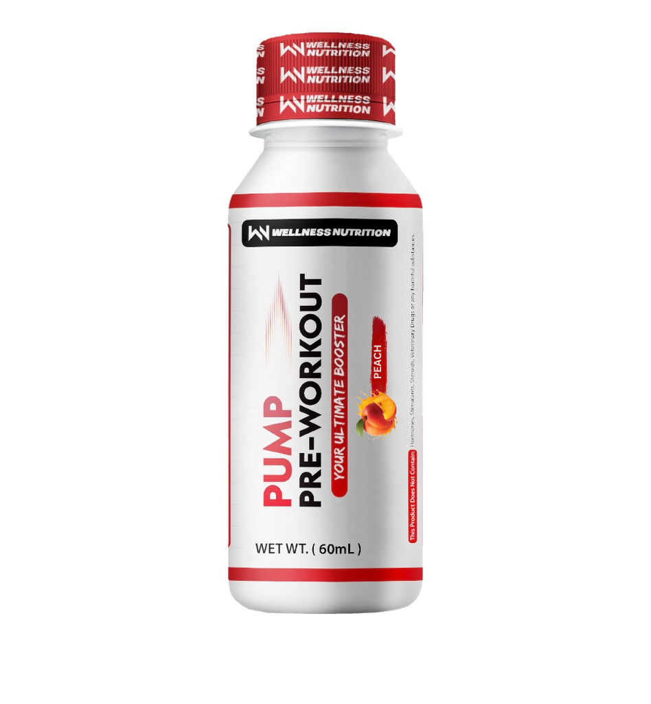 Wellness Nutrition Pump Pre-Workout Shot -60Ml- Peach
