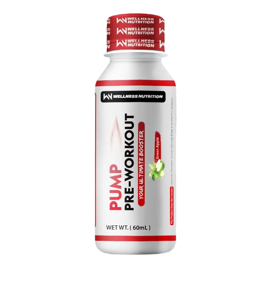 [6224002171634] Wellness Nutrition Pump Pre-Workout Shot-60Ml-GREEN APPLE